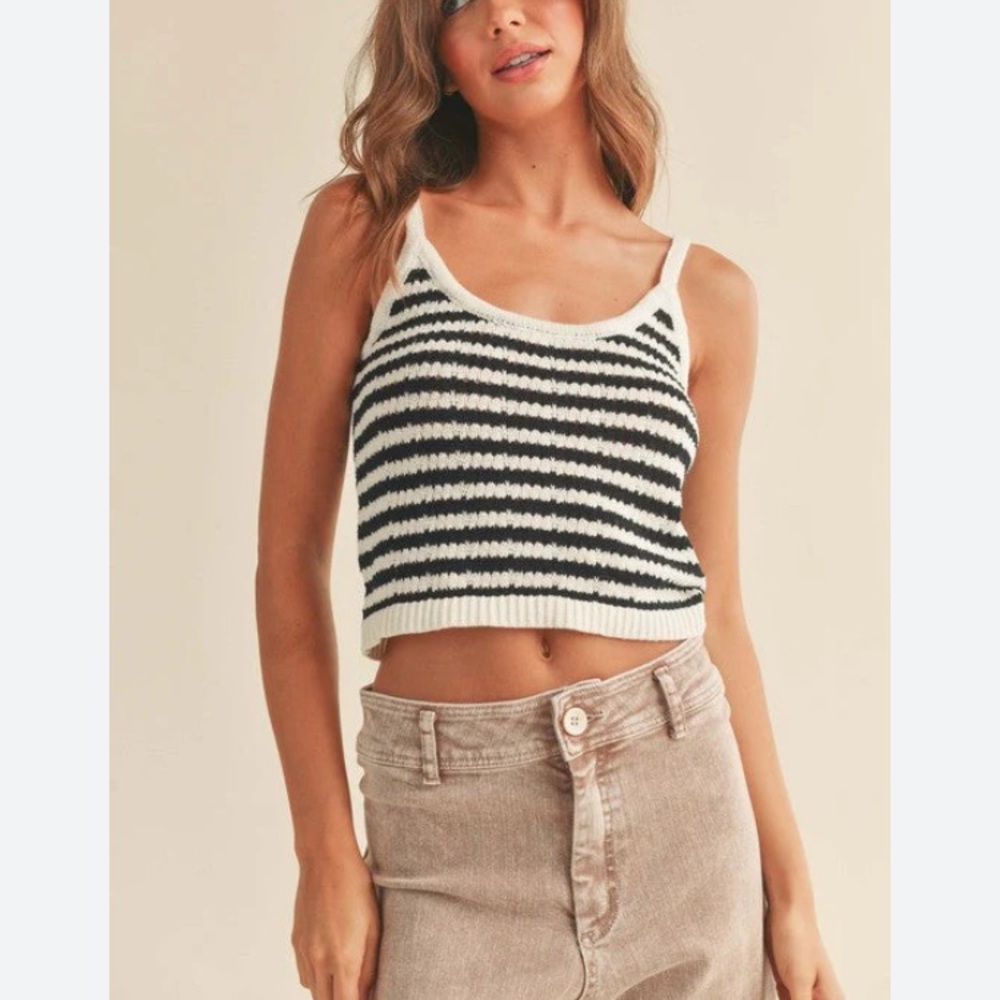 Black and White Striped Camisole